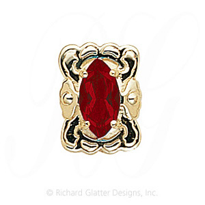 GS387 G - 14 Karat Gold Garnet Slide 